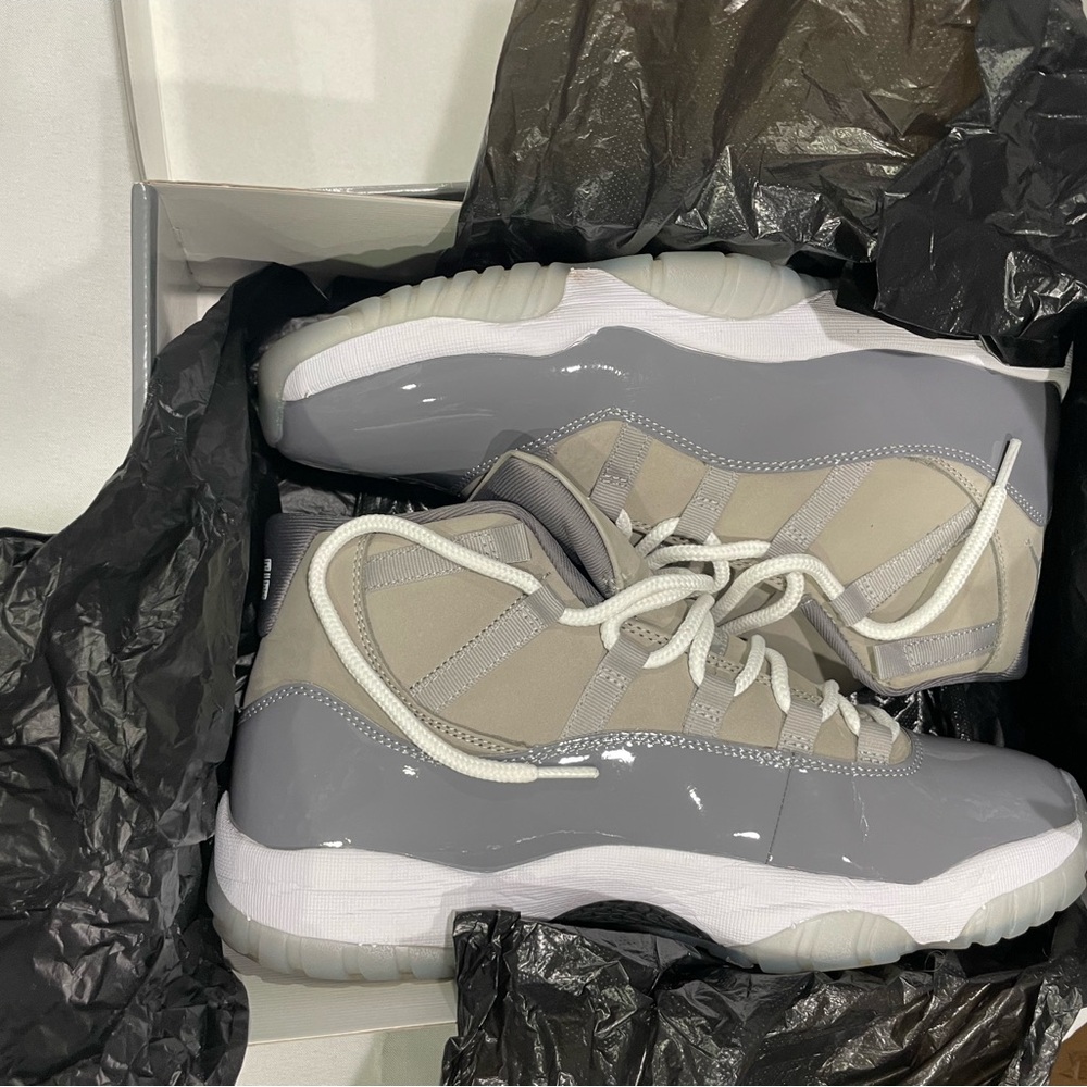Jordan 11s Cool Gray and White Sneakers